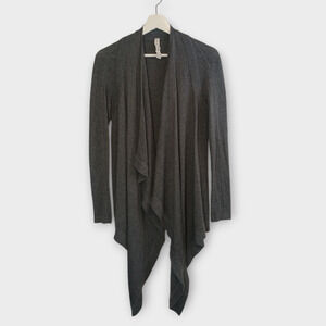 Lululemon Cardigan Women 6 Gray Waterfall Open Minimalist Cashmere Blend Sweater